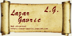 Lazar Gavrić vizit kartica